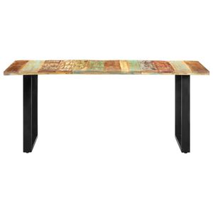 The Living Store - Industriële Eettafel - Hout - 180x90x76 cm - Meerkleurig tafelblad