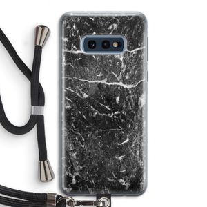 Zwart marmer: Samsung Galaxy S10e Transparant Hoesje met koord