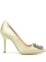 Manolo Blahnik escarpins Hangisi 105 mm en satin - Vert - thumbnail