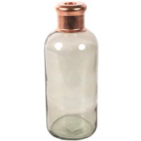 Bloemenvaas Firm Bottle - transparant beige/koper - glas - D11 x H27 cm