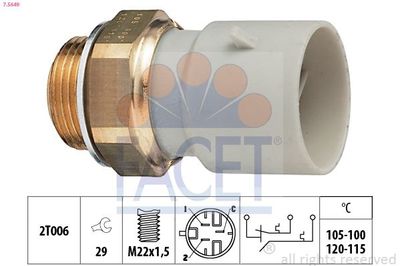Temperatuurschakelaar, radiateurventilator 75649