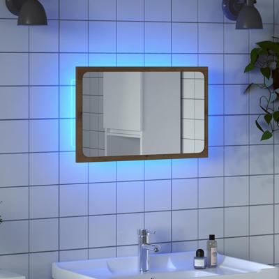 Badkamerspiegel met LED 60x8,5x38 cm artisanaal eikenkleurig