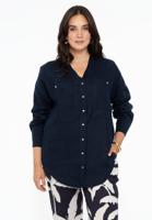 Yoek Blouse V-hals | Blauw | Maat 50/52
