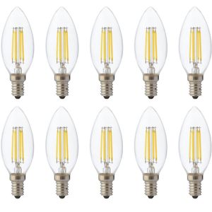 LED Lamp 10 Pack - Kaarslamp - Filament - E14 Fitting - 6W Dimbaar - Warm Wit 2700K