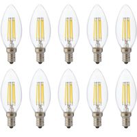 LED Lamp 10 Pack - Kaarslamp - Filament - E14 Fitting - 6W Dimbaar - Warm Wit 2700K - thumbnail