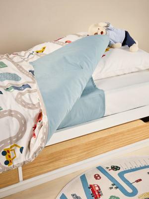 Magicouette CIRCUIT VOITURE, met gerecycled katoen wit, bedrukt