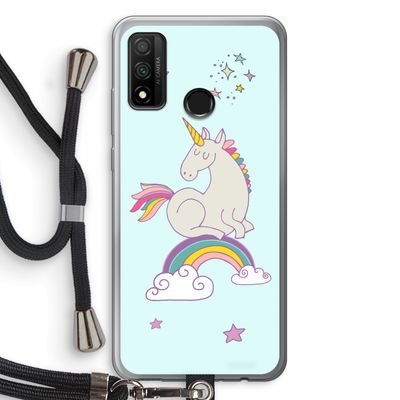 Regenboog eenhoorn: Huawei P Smart (2020) Transparant Hoesje met koord