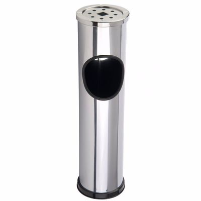 Afvalbak & asbak rvs 565x145mm