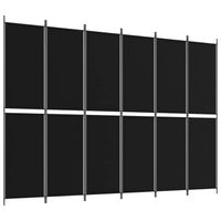 vidaXL Kamerscherm met 6 panelen 300x220 cm stof zwart - thumbnail