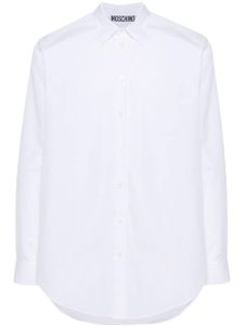 Moschino logo-embroidered cotton shirt - Blanc