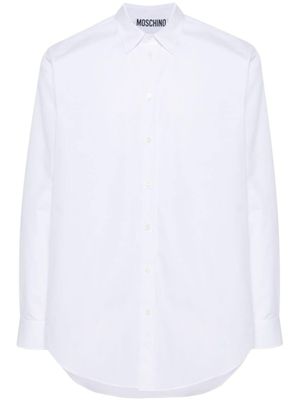 Moschino chemise en coton à logo brodé - Blanc