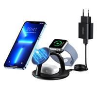 Choetech T587-F 3-in-1 oplaadstation 15W - iPhone/AirPods/Apple Watch - Zwart