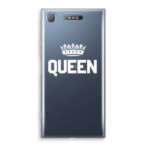 Queen zwart: Sony Xperia XZ1 Transparant Hoesje