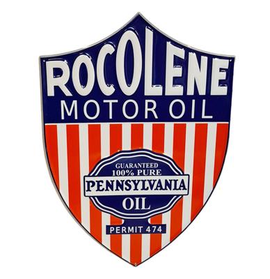 Rocolene Motor Oil Stalen Bord Met Relief - 50 x 35cm