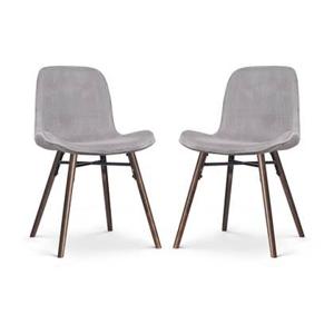 Nolon Nena-Fé Eetkamerstoelen Set van 2 - Rib Warm Grijs - Walnoot