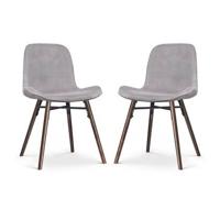 Nolon Nena-Fé Eetkamerstoelen Set van 2 - Rib Warm Grijs - Walnoot