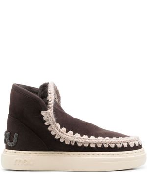Mou bottines Eskimo à détails de coutures - Marron