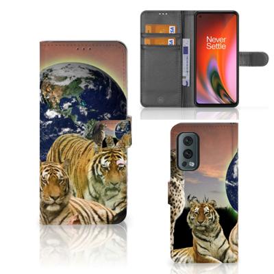 OnePlus Nord 2 5G | Telefoonhoesje | Met pasjeshouder | Roofdieren