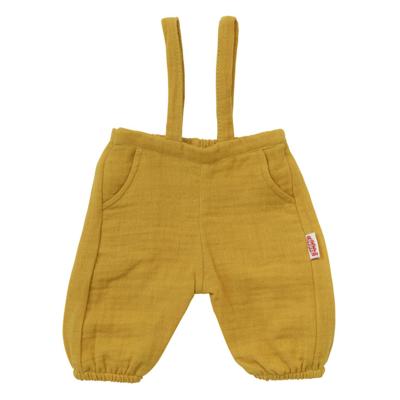 Heless Poppen tuinbroek okergeel, maat 28-35 cm