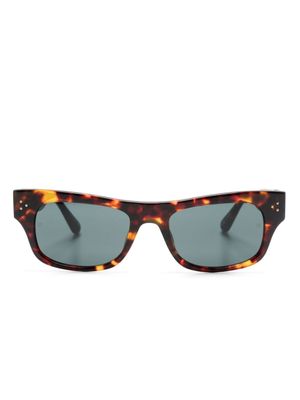 Linda Farrow lunettes de soleil à monture rectangulaire - Marron