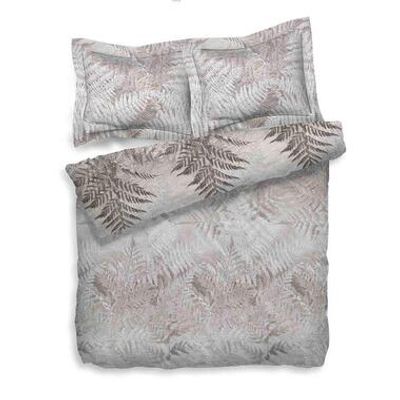 Heckett & Lane dekbedovertrek Venne - bruin/grijs - 240x200/220 cm