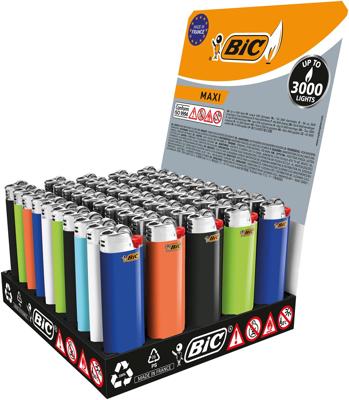 BIC Maxi vuursteen aansteker, display van 50 stuks