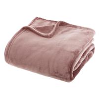 Atmosphera Plaid/bank deken - oud roze - polyester - 180 x 230 cm - Plaids