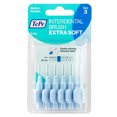 TePe Interdentale Ragers Extra Soft 0.6 mm blauw - 6 stuks