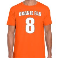 Oranje fan nummer 8 oranje t-shirt Holland / Nederland supporter EK/ WK voor heren