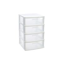 Ladeblok/bureau organizer met 4x lades wit/transparant L40 x B39 x H65 cm - thumbnail