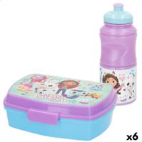 Lunchtrommel met accessoires Gabby's Dollhouse Plastic 380 ml 17 x 5,5 x 13,5 cm (6 Stuks)