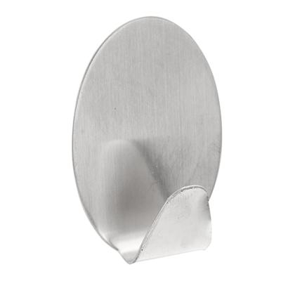 Excellent houseware Zelfklevende rvs haakjes - ovaal - 2x stuks - 5 x 5,5 cm