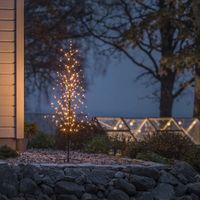 Konstsmide Kerstboom met verlichting voor buiten - 240 LED&apos;s - 2200K Amber - 1.5 meter hoogte - Zwart - Vuurvlieg effect