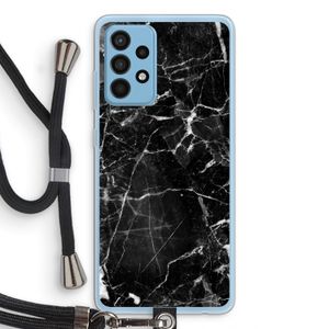 Zwart Marmer 2: Samsung Galaxy A52 Transparant Hoesje met koord