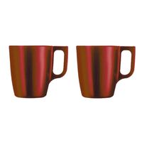 Set van 12x stuks koffie mokken/bekers metallic rood 250 ml