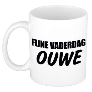 Fijne Vaderdag ouwe cadeau mok / beker wit 300 ml - Cadeau mokken   -