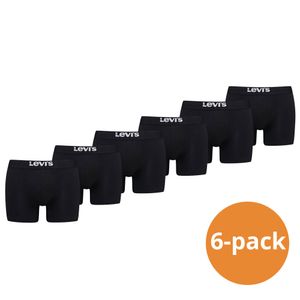 Levi's Boxershorts Heren 6-pack Solid Organic Cotton Black-XXL
