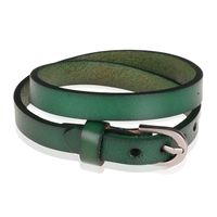 Stone Valley wrap armband Leer Verstelbaar Gesp Groen - thumbnail