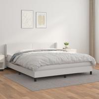 Boxspring met matras kunstleer wit 160x200 cm