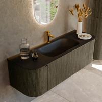 Badmeubel Mondiaz Kurve | 140 cm cm | Meubelkleur Shadow | Wastafelkleur Urban | Solid surface | Wasbak midden spoelbak | 1 kraangat
