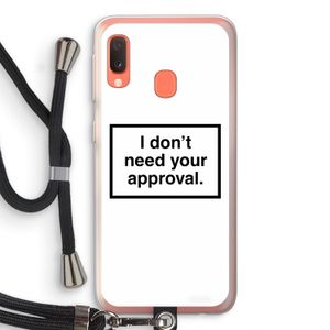 Don't need approval: Samsung Galaxy A20e Transparant Hoesje met koord