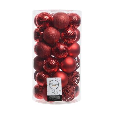 Kerstballen Decoris Rood 37 Onderdelen