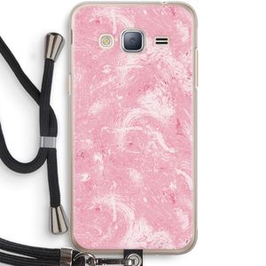 Abstract Painting Pink: Samsung Galaxy J3 (2016) Transparant Hoesje met koord