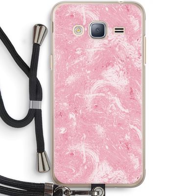 Abstract Painting Pink: Samsung Galaxy J3 (2016) Transparant Hoesje met koord