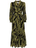 DVF Diane von Furstenberg robe évasée à motif abstrait - Jaune