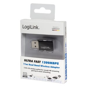 LogiLink Wireless AC 1200 Mbps Dual Band USB Adapter WiFi-stick USB 3.2 Gen 1 (USB 3.0) 1200 MBit/s