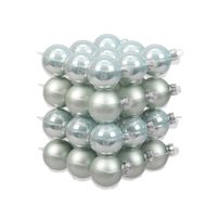 36x stuks glazen kerstballen mintgroen (oyster grey) 4 cm mat/glans