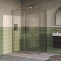 BRAUER Stellar Douchecabine - 140x80x200cm - draaideur - glascoating - omkeerbaar - helder glas - Geborsteld RVS PVD GS-SRC1H14080200NG