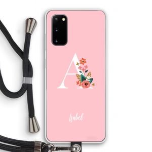 Pink Bouquet: Samsung Galaxy S20 Transparant Hoesje met koord