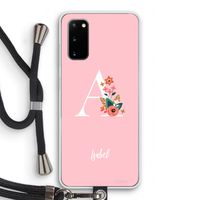 Pink Bouquet: Samsung Galaxy S20 Transparant Hoesje met koord